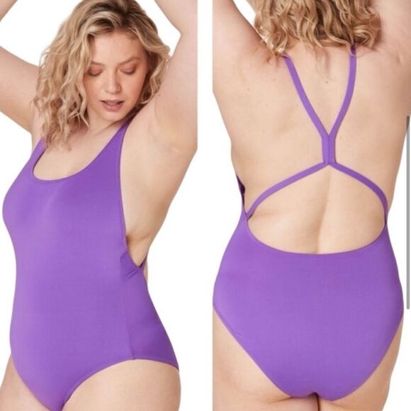 Andie Marina One Piece Swimsuit Violet Purple FLAWS - Picture 1 of 9